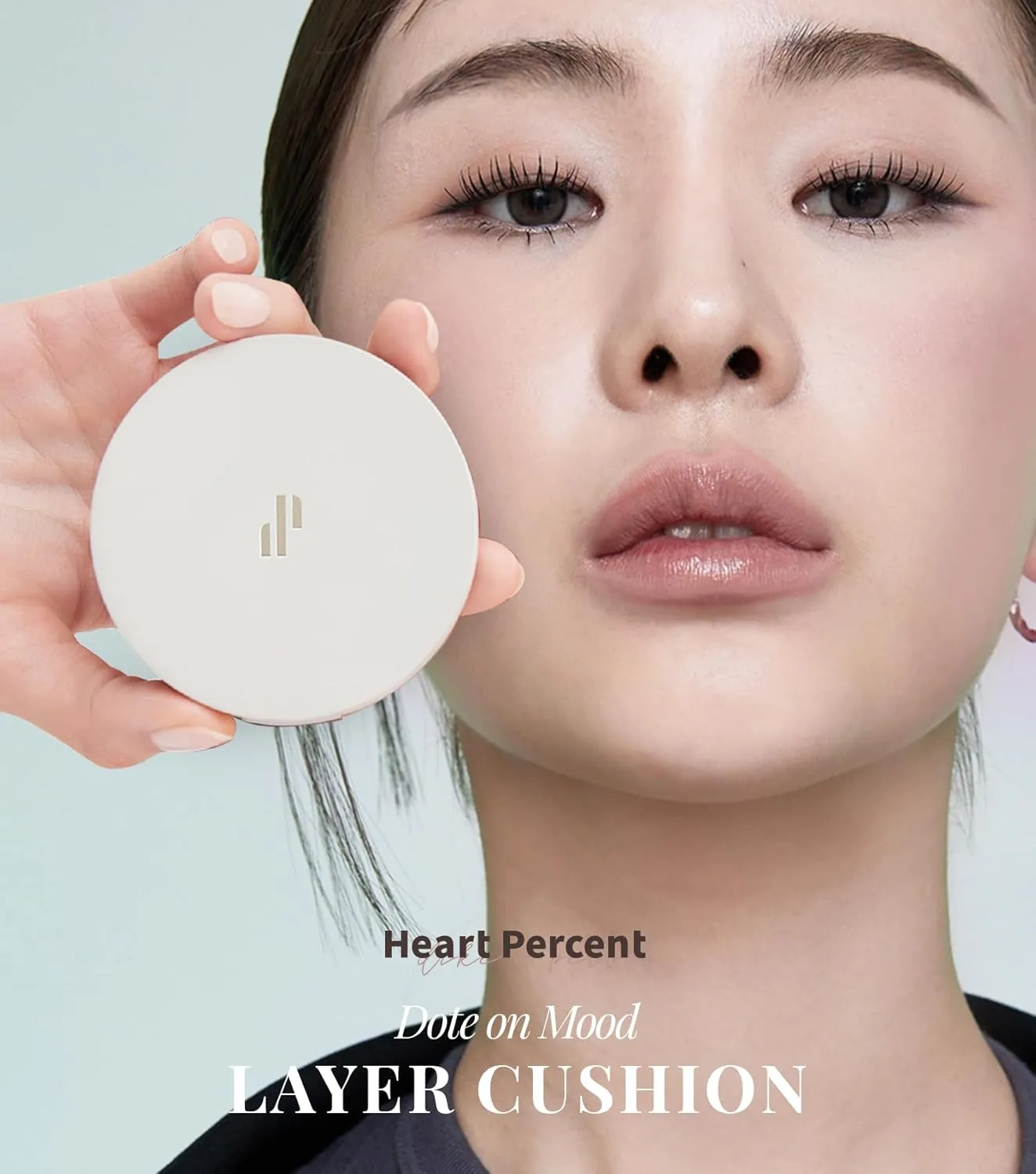 Heart Percent Dote on Mood Layer Cushion SPF 50 /PA    with Refill, Satin Glow Silky Flawless Finish Full Coverage Advanced Skincare Foundation (#21P)