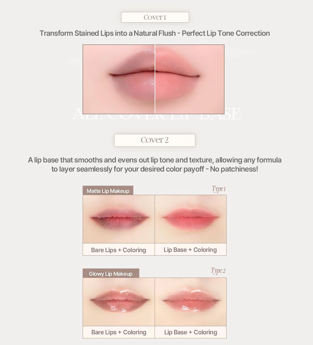 Heart Percent Dote On Mood All Cover Lip Base, Comfortable & Flawless Lip Tone & Texture Correction w/Lightweight Texture, #04. Nudy Salmon