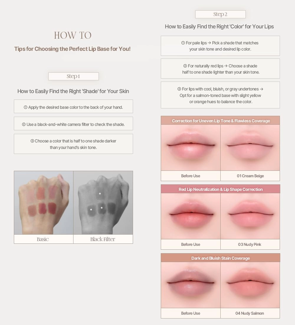 Heart Percent Dote On Mood All Cover Lip Base, Comfortable & Flawless Lip Tone & Texture Correction w/Lightweight Texture, #04. Nudy Salmon
