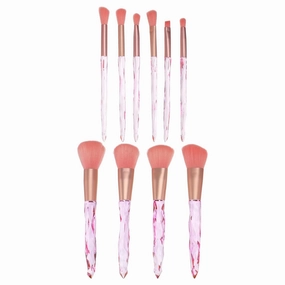 Hemoton Perfect Makeup Brush Set 10 Pieces Foundation Eyeliner Blush Fine Dense Bristles Safe for Washing Ideal for Beginners