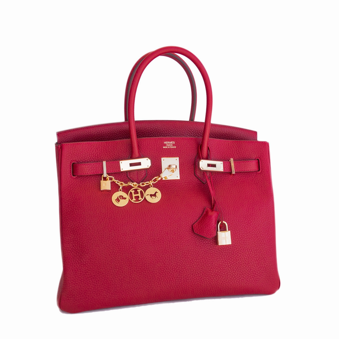 Hermes Rouge Casaque Lipstick Red 35cm Birkin Gold GHW Gorgeous