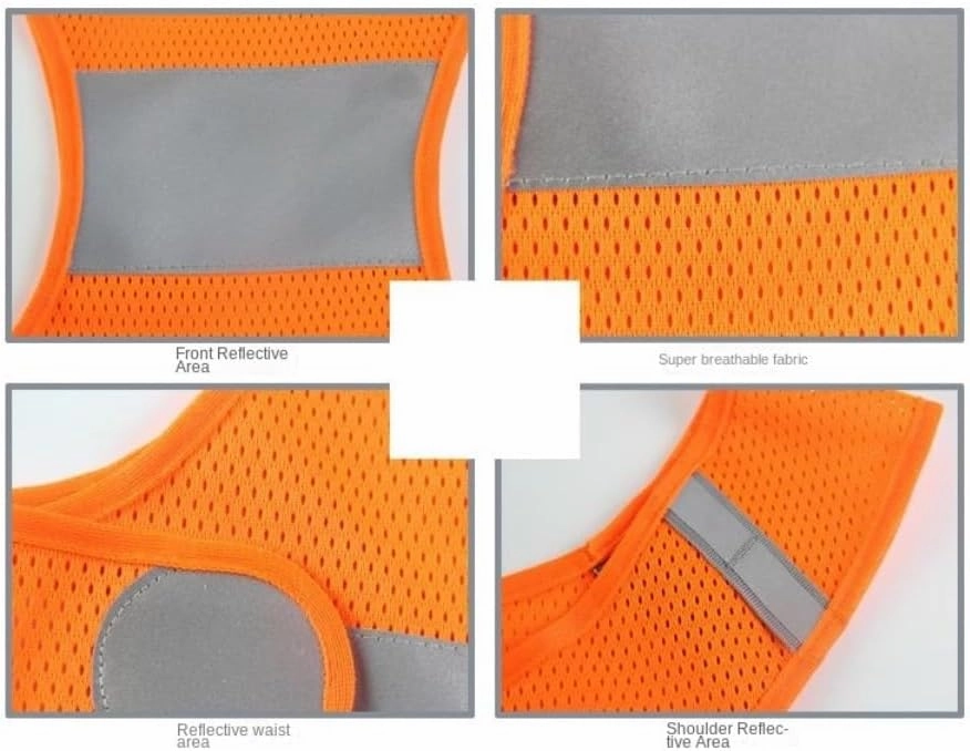 Hi Vis Vests, Side Opening Short Night Running Walking Cycling Sports Vest Reflective Safety Vest