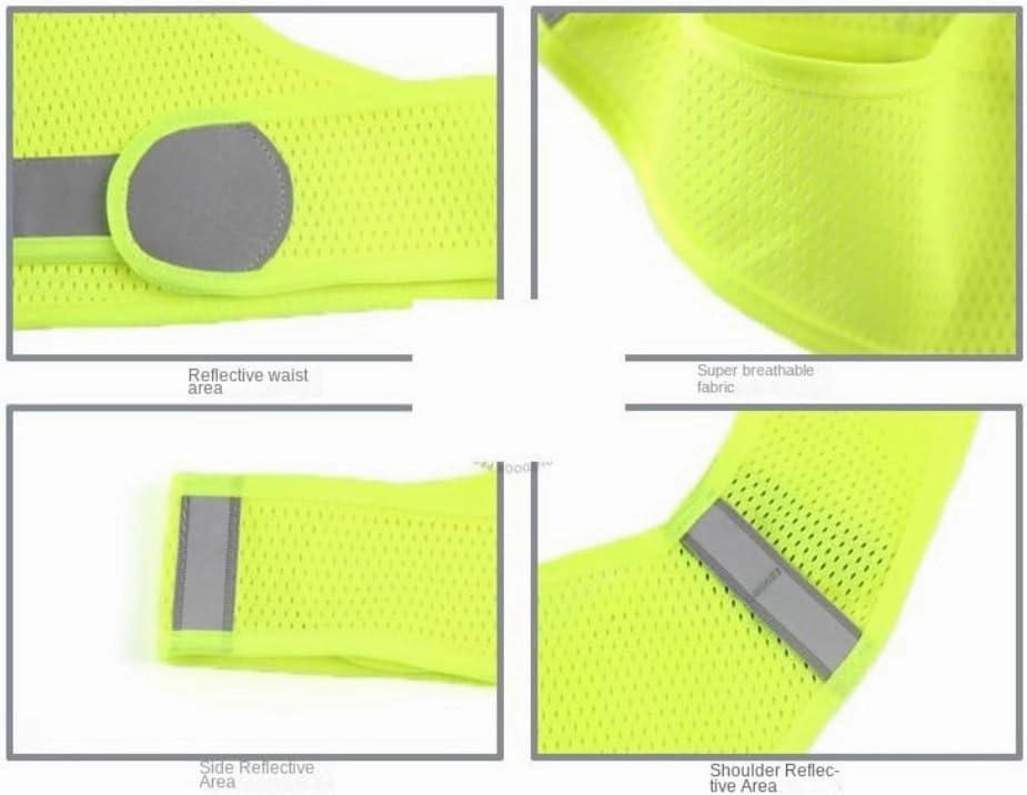 Hi Vis Vests, Side Opening Short Night Running Walking Cycling Sports Vest Reflective Safety Vest