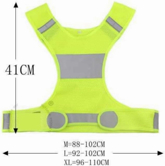 Hi Vis Vests, Side Opening Short Night Running Walking Cycling Sports Vest Reflective Safety Vest
