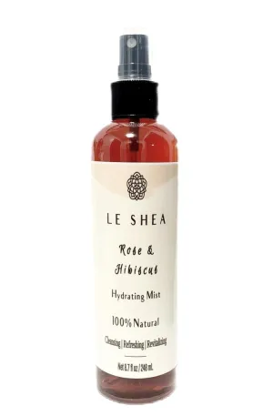 Hibiscus & Rose Water Spray with Aloe Vera, Rose Oil, All Natural Hydrating Facial Mist, Refresh Moisturize Hair Beard Braid Dreadlock Loc Condition Skin Body Face Rosewater Leave In 8.7 oz