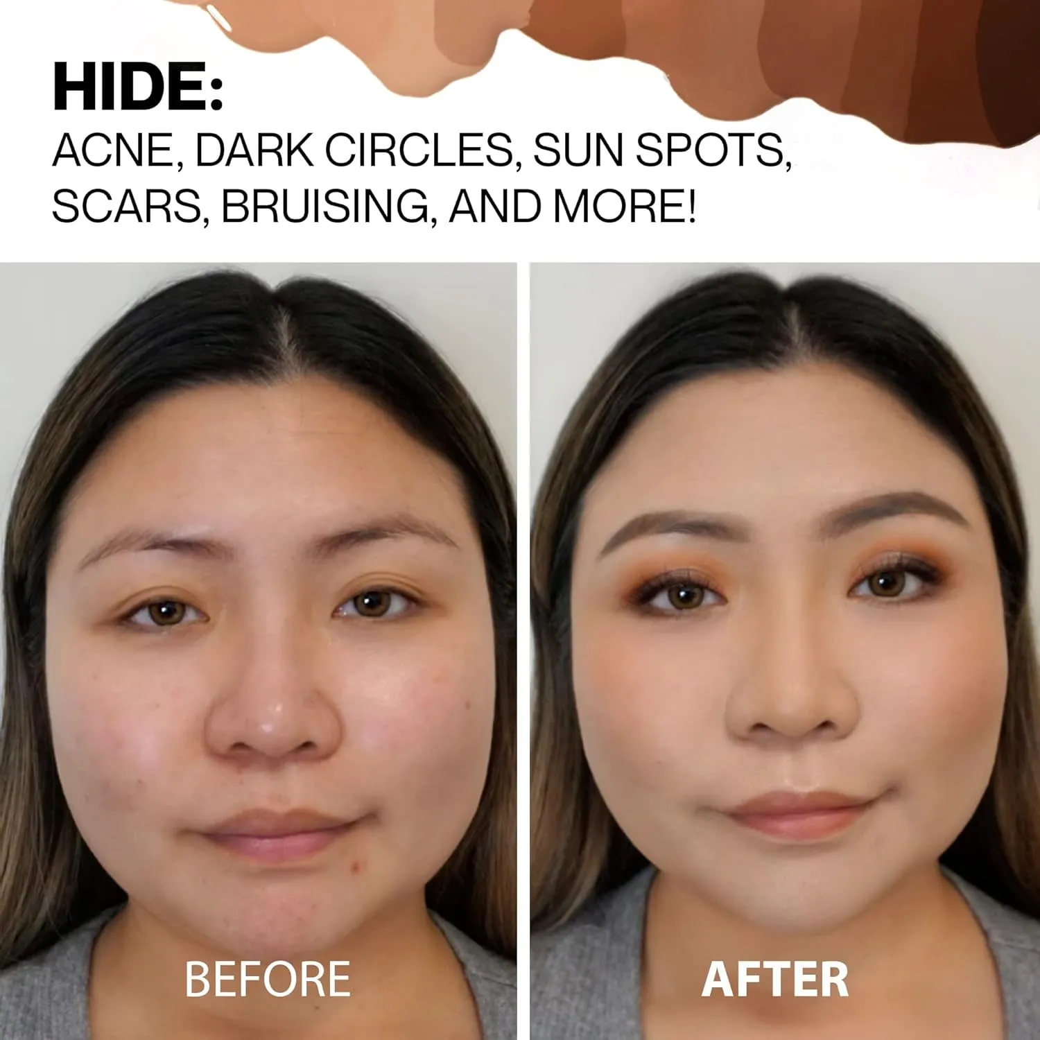 HIDE PREMIUM Liquid Foundation, Multi-Use Waterproof Foundation, Medium/Full Coverage Foundation, Shades for All Skin Types (See Shade Finder), Vanilla, 1 fl oz