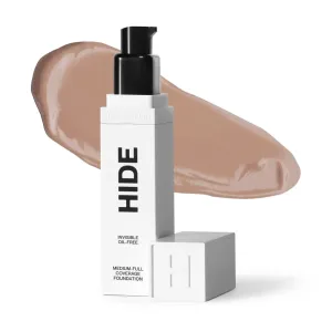 HIDE PREMIUM Liquid Foundation, Multi-Use Waterproof Foundation, Medium/Full Coverage Foundation, Shades for All Skin Types (See Shade Finder), Walnut, 1 fl oz