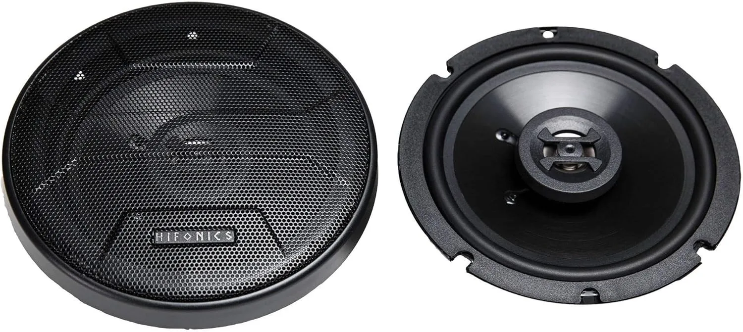 Hifonics Zeus ZS65CXS 6.5 Inch 3 Way 300W Shallow Mount Coaxial Speakers, Pair