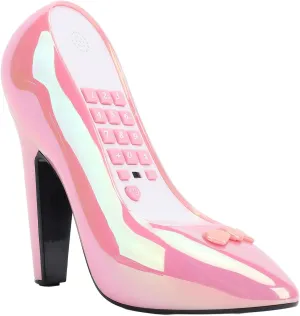 High Heel Shoe Telephone, Novel Retro Corded ABS Phone with Number Storage, Art Birthday to Lover, Guest Eye Catching (Multi Color)