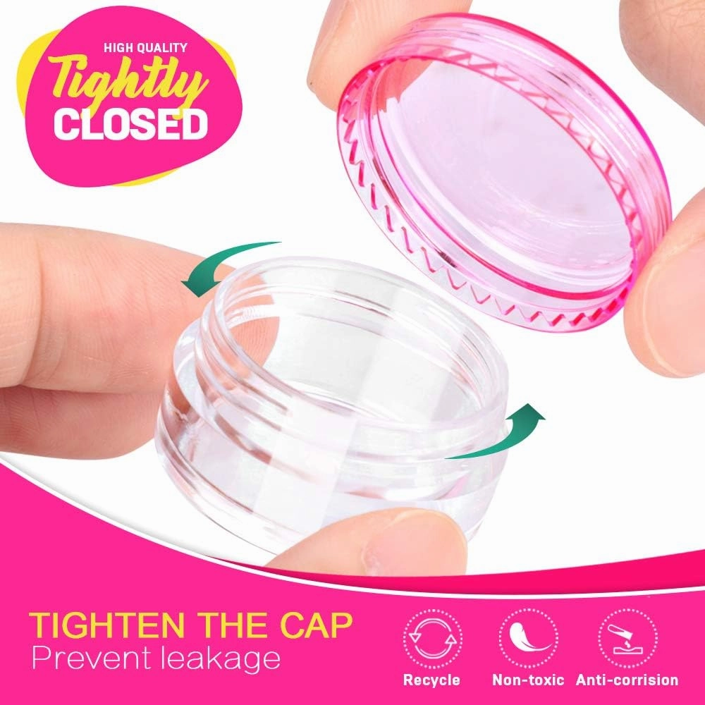 HNYYZL Sample Container,5 Gram Empty Plastic Cosmetic Pot Jars for Eye Shadow Nails Powder Jewelry Cosmetic Lip Balm Lip Gloss Cream Lotion(10 colors, 100 Pcs)