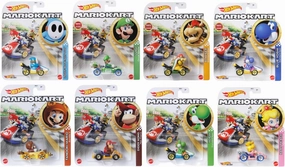Hot Wheels Mario Kart Die-Cast Character Cars Collection, 8-Pack Set, Nintendo Gaming Characters GBG25-957J