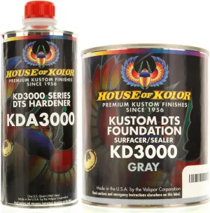 House of Kolor Gallon Kit Gray Color Kd3000 Dts Primer Surfacer/Sealer W/Hardener