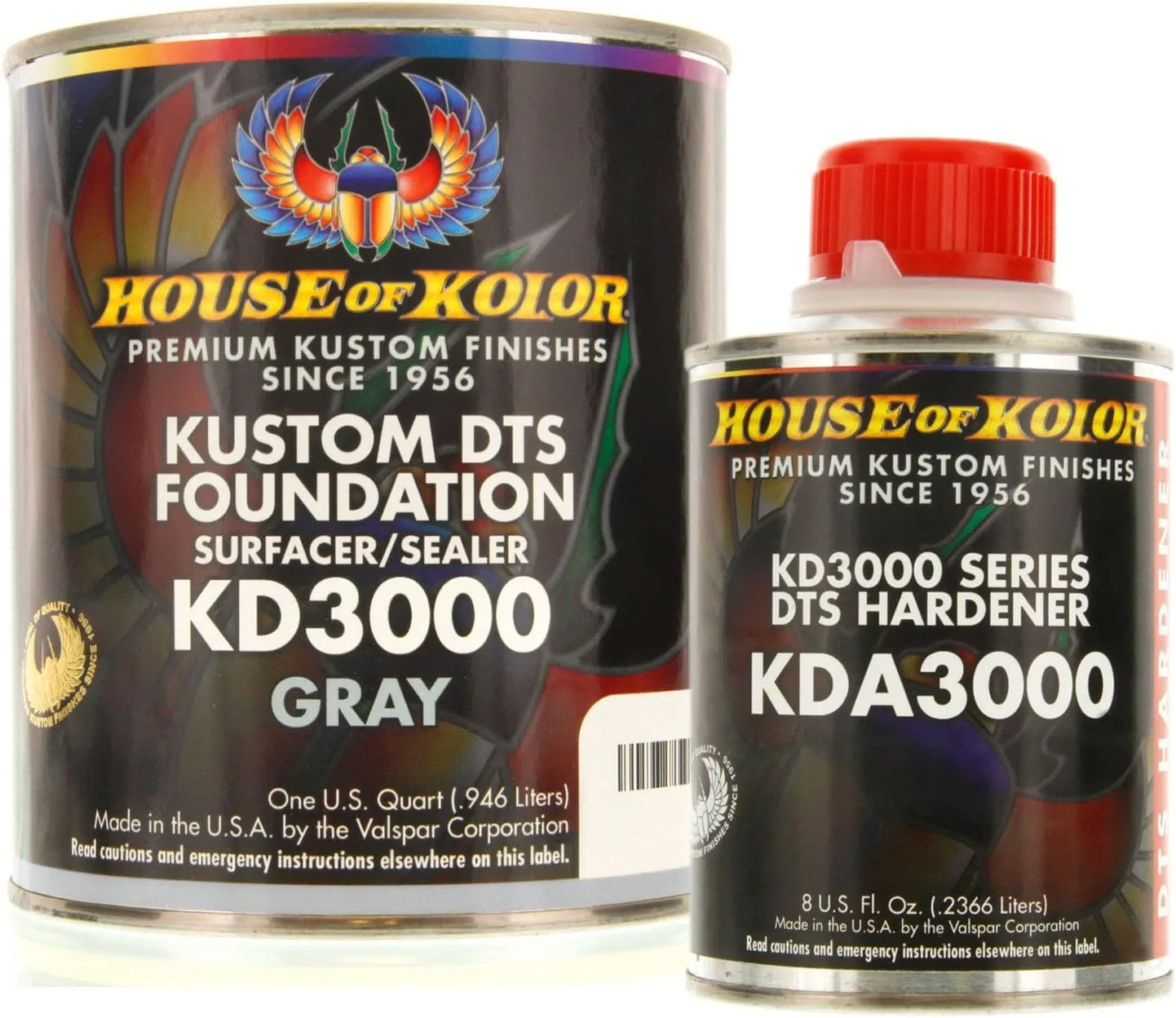 House of Kolor Quart Kit Gray Color Kd3000 Dts Surfacer/Sealer W/Hardener