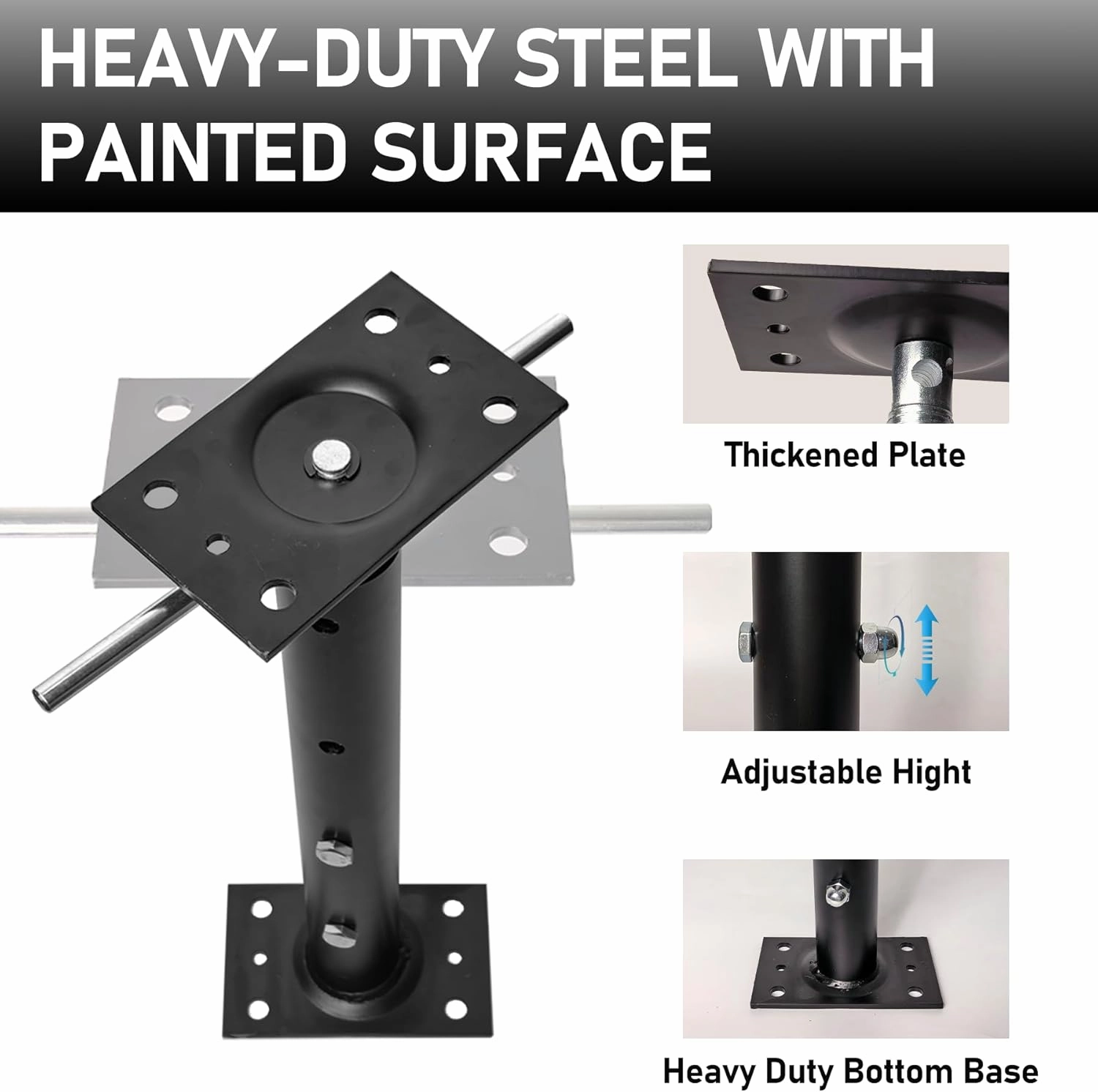 House Jacks for Leveling, Adjustable Jack Post 19" -38" Basement Floor Jack, Screw Floor Jack Post Supports Stabilizer Jacks for House Foundation, Stairs, Porches, Roof Beams