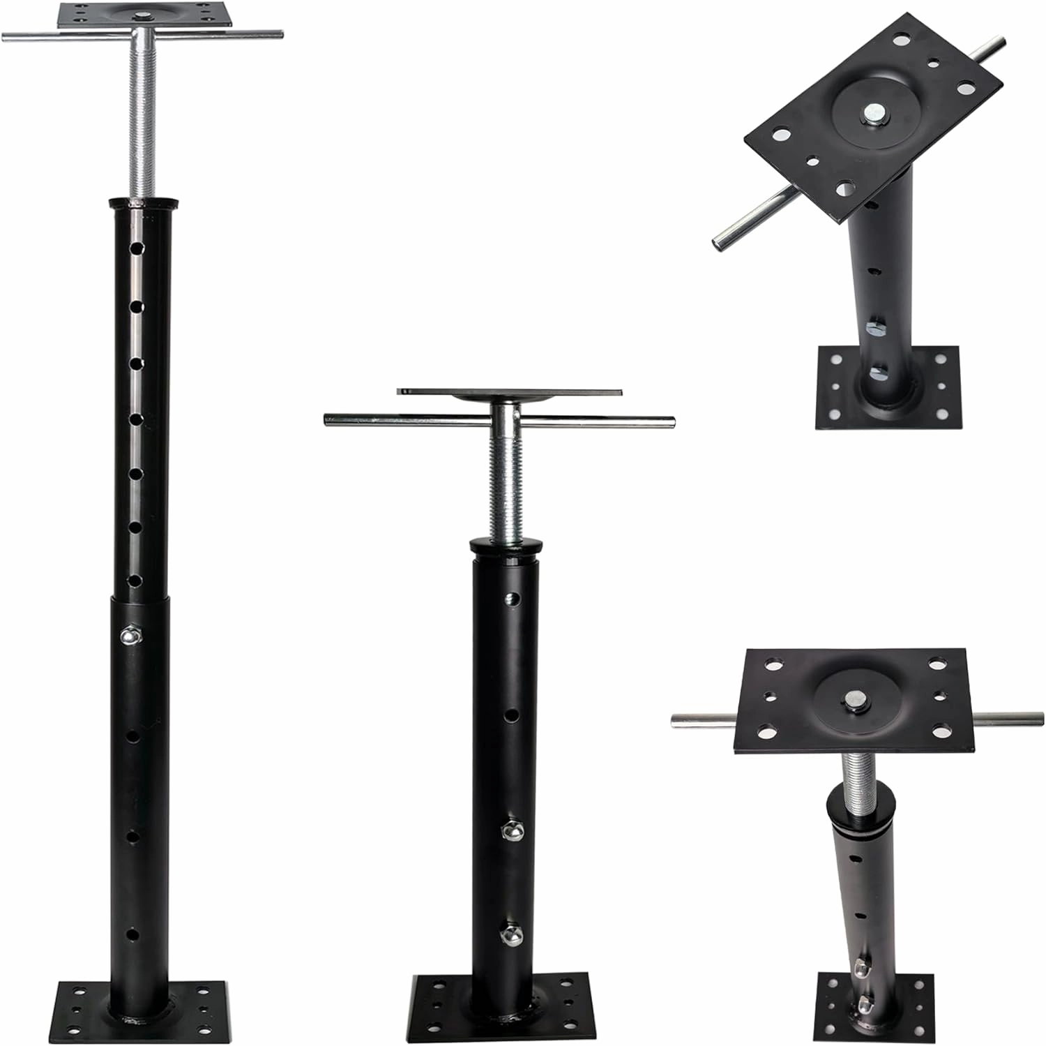House Jacks for Leveling, Adjustable Jack Post 19" -38" Basement Floor Jack, Screw Floor Jack Post Supports Stabilizer Jacks for House Foundation, Stairs, Porches, Roof Beams