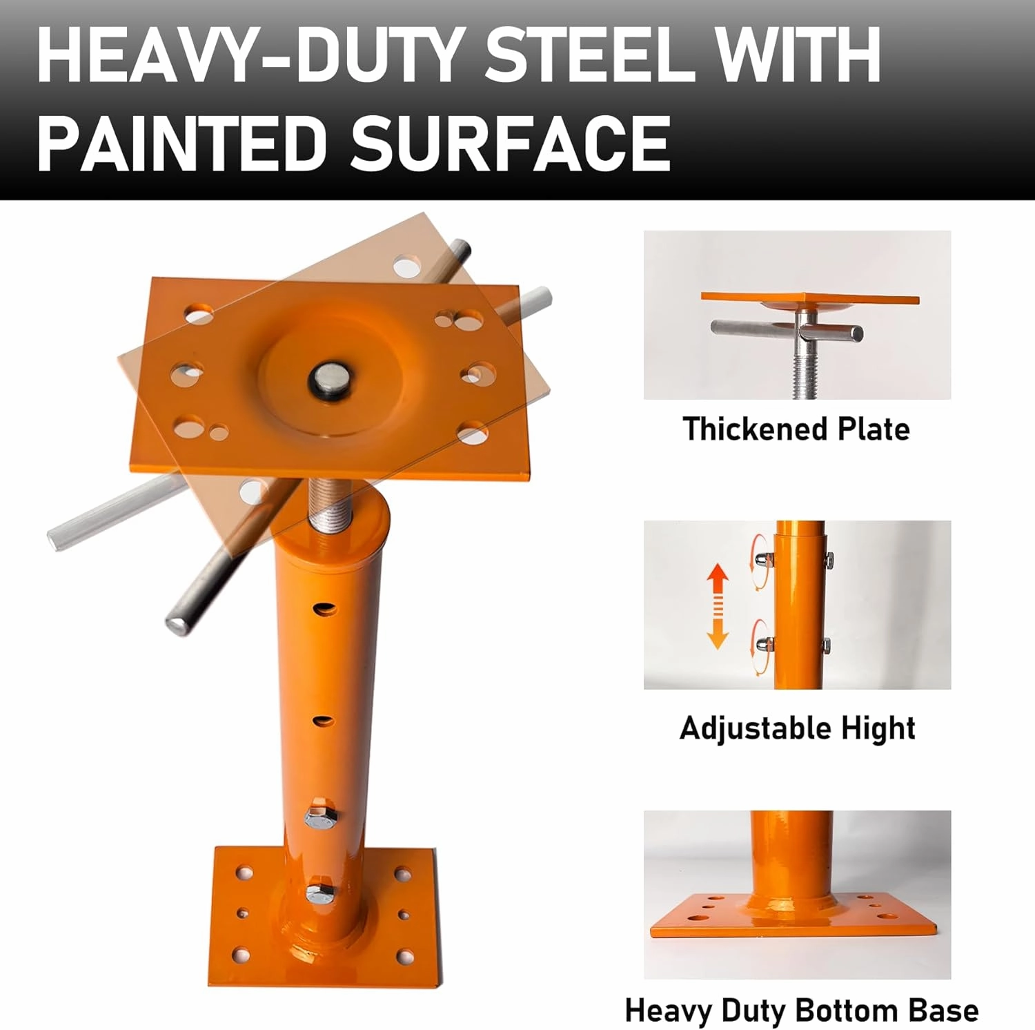 House Jacks for Leveling, Adjustable Jack Post 19" -38" Basement Floor Jack, Screw Floor Jack Post Supports Stabilizer Jacks for House Foundation, Stairs, Porches, Roof Beams