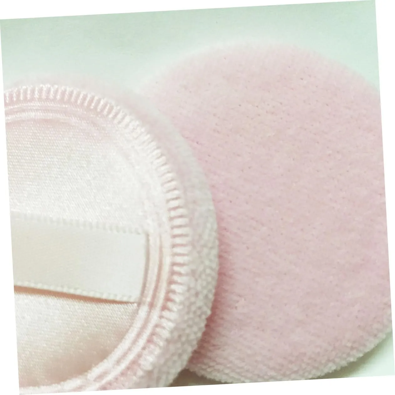 Housoutil 16 Pcs Loose Powder Puff Face Powder Puffs for Loose Powder Ribbon Face Soft Sponge Loose Face Powder Round Puff Babe Bust Dust Powder Extra Large Powder Puff Net Jumbo Gloss Pink