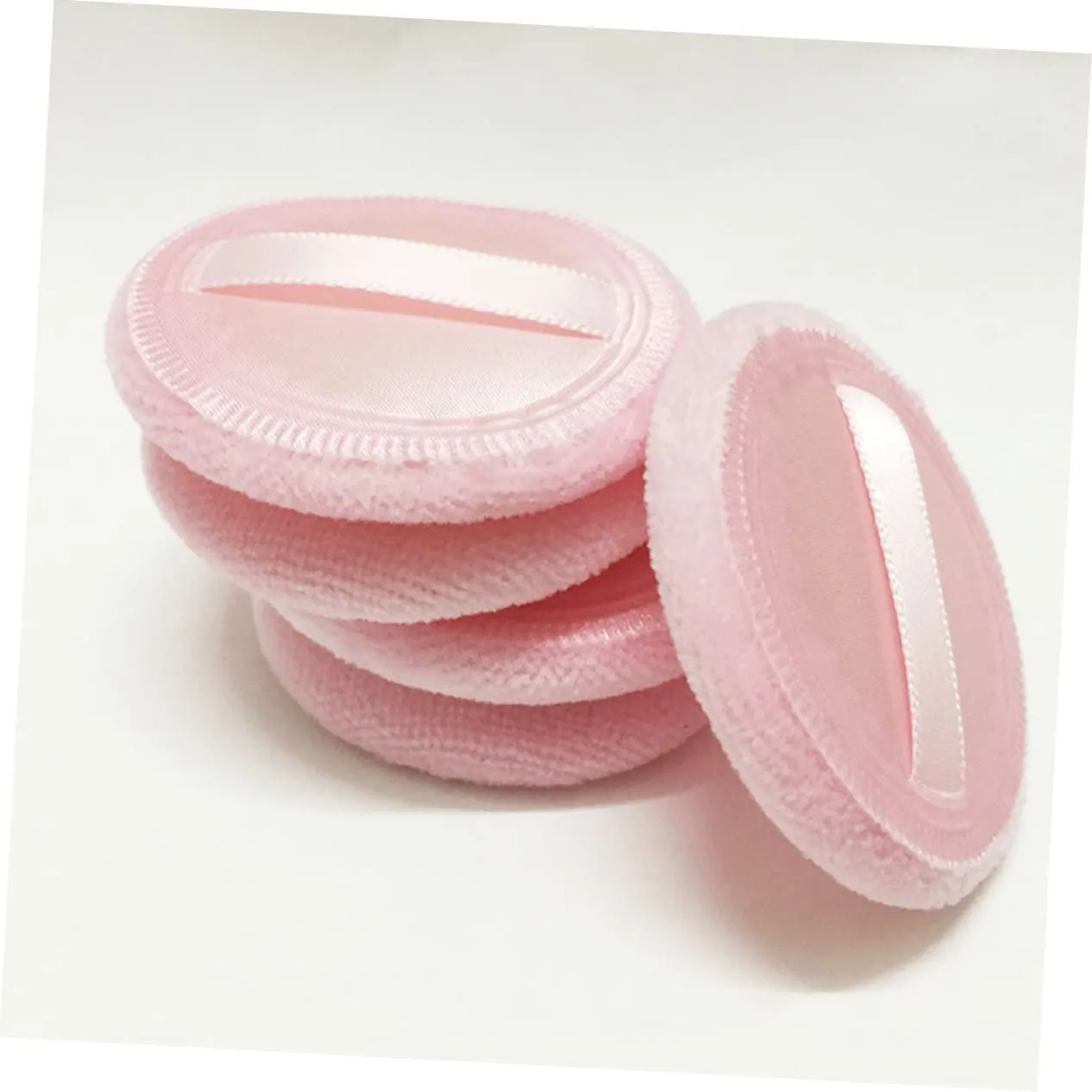 Housoutil 16 Pcs Loose Powder Puff Face Powder Puffs for Loose Powder Ribbon Face Soft Sponge Loose Face Powder Round Puff Babe Bust Dust Powder Extra Large Powder Puff Net Jumbo Gloss Pink