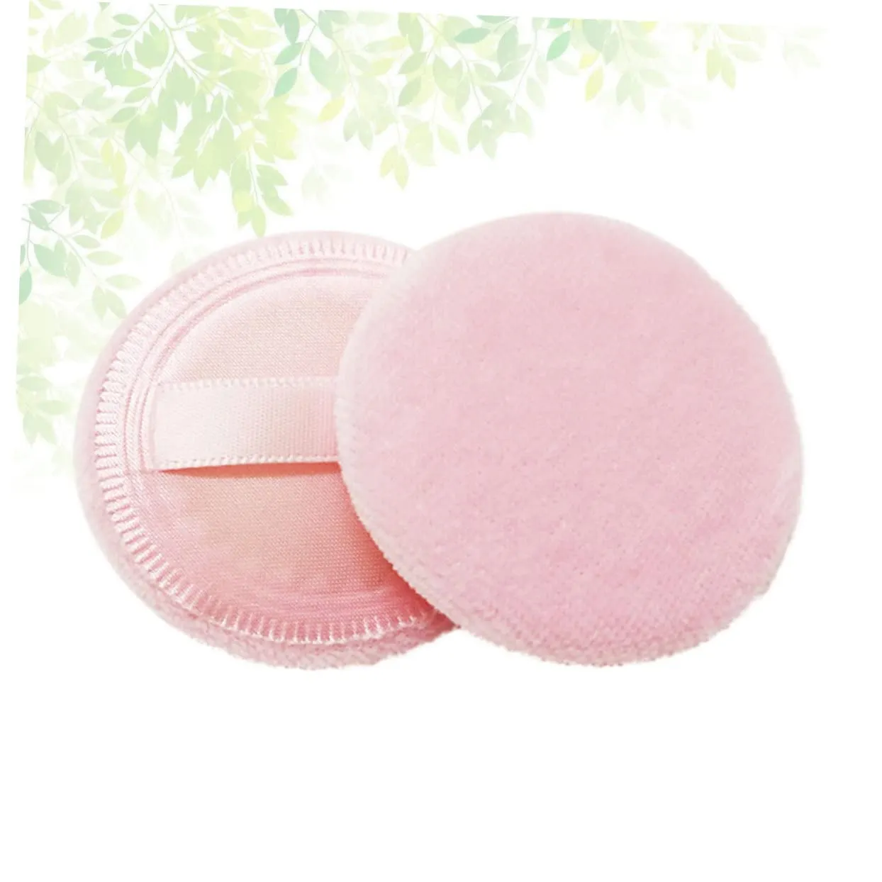 Housoutil 16 Pcs Loose Powder Puff Face Powder Puffs for Loose Powder Ribbon Face Soft Sponge Loose Face Powder Round Puff Babe Bust Dust Powder Extra Large Powder Puff Net Jumbo Gloss Pink