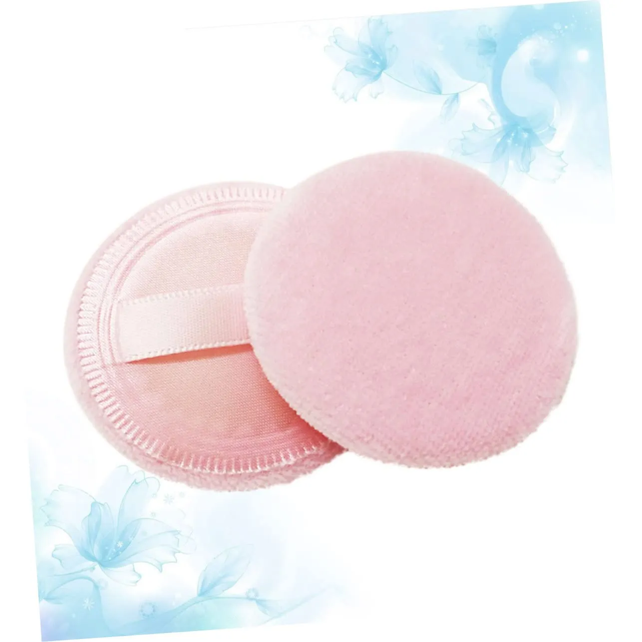 Housoutil 16 Pcs Loose Powder Puff Face Powder Puffs for Loose Powder Ribbon Face Soft Sponge Loose Face Powder Round Puff Babe Bust Dust Powder Extra Large Powder Puff Net Jumbo Gloss Pink