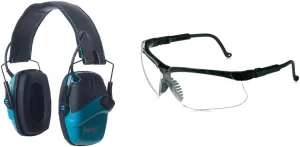 Howard Leight by Honeywell Teal Impact Sport Sound Amplification Electronic Earmuff with Clear Lens Safety Eyewear