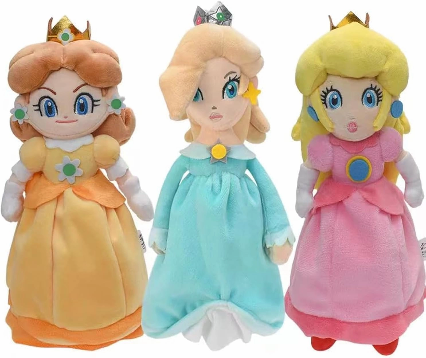 HUAWELL Sup Mari All Star Collection Princes Peach Plush Toy PrincessRosalina & Dasy Stuffed Plush 8" (Princes Peach & PrincessRosalina & Dasy)