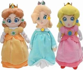 HUAWELL Sup Mari All Star Collection Princes Peach Plush Toy PrincessRosalina & Dasy Stuffed Plush 8" (Princes Peach & PrincessRosalina & Dasy)