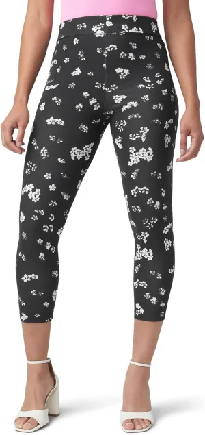 HUE Women's Wide Waistband Blackout Cotton Capri Leggings, Assorted