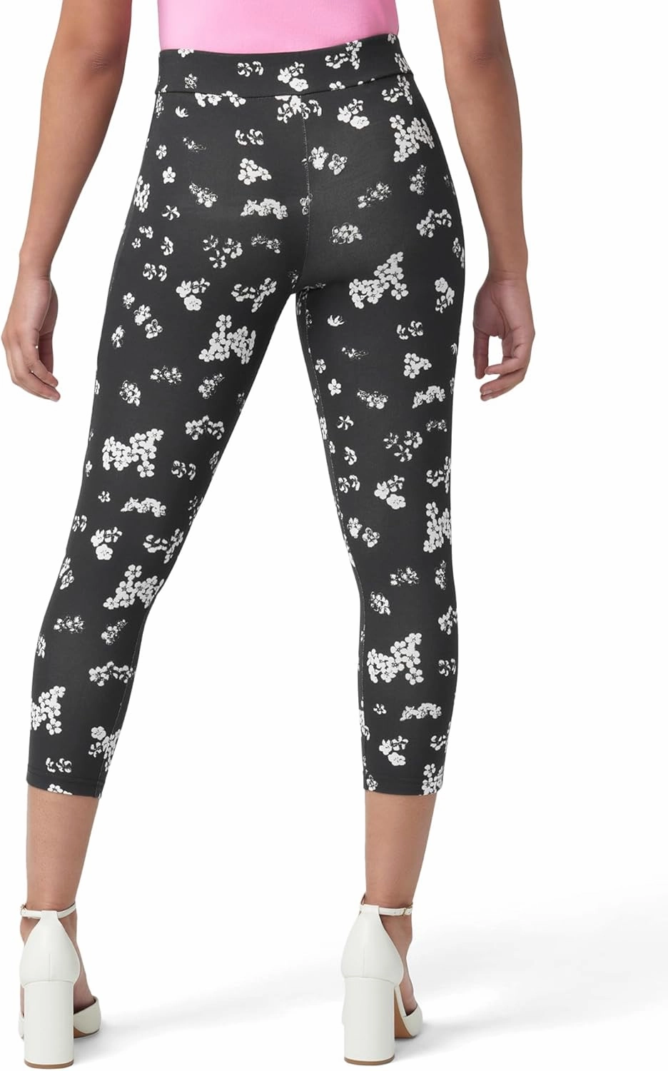 HUE Women's Wide Waistband Blackout Cotton Capri Leggings, Assorted