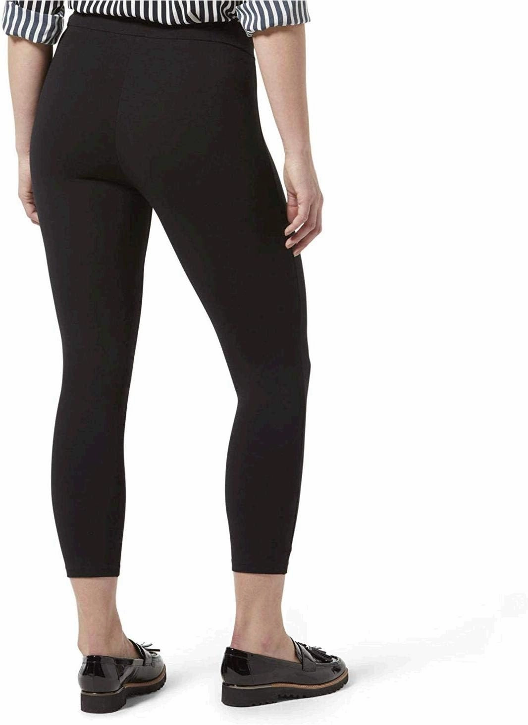 HUE Women's Wide Waistband Blackout Cotton Capri Leggings, Assorted