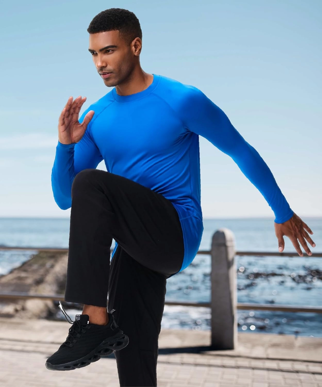 HUGE SPORTS Men's Thermal Base Layer Top for Winter Moisture Wicking Athletic Shirts for Skiing Running Workout