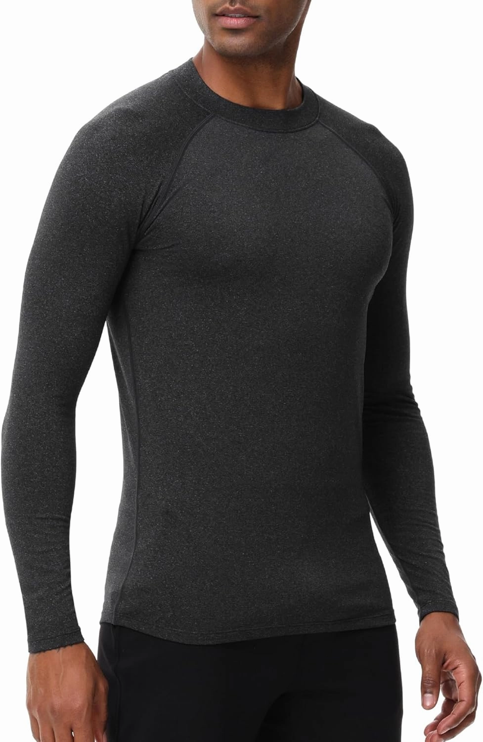 HUGE SPORTS Men's Thermal Base Layer Top for Winter Moisture Wicking Athletic Shirts for Skiing Running Workout