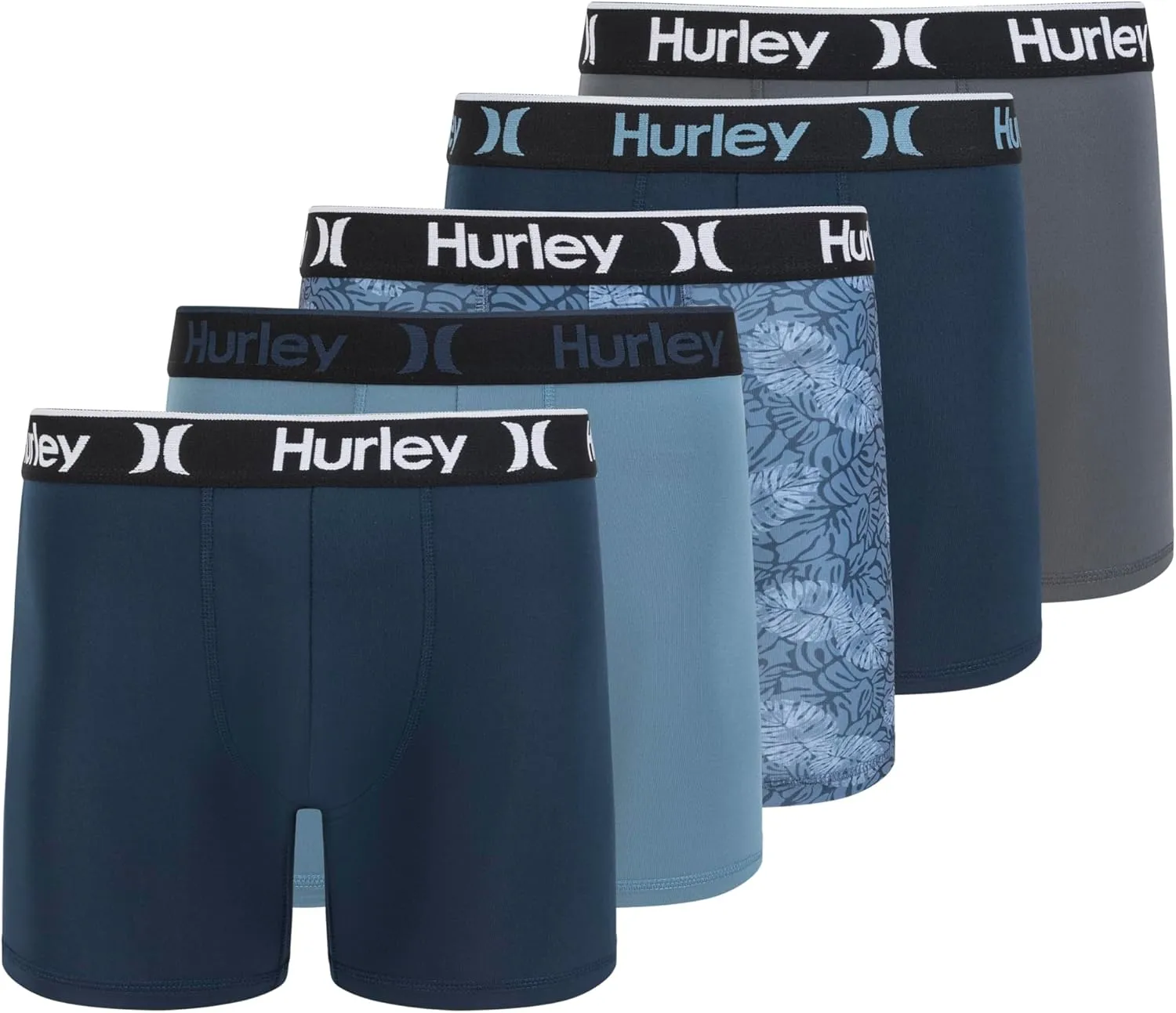 Hurley Men's 5 Pack Stretch Boxer Briefs