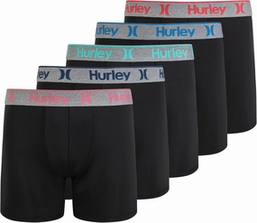 Hurley Men's 5 Pack Stretch Boxer Briefs