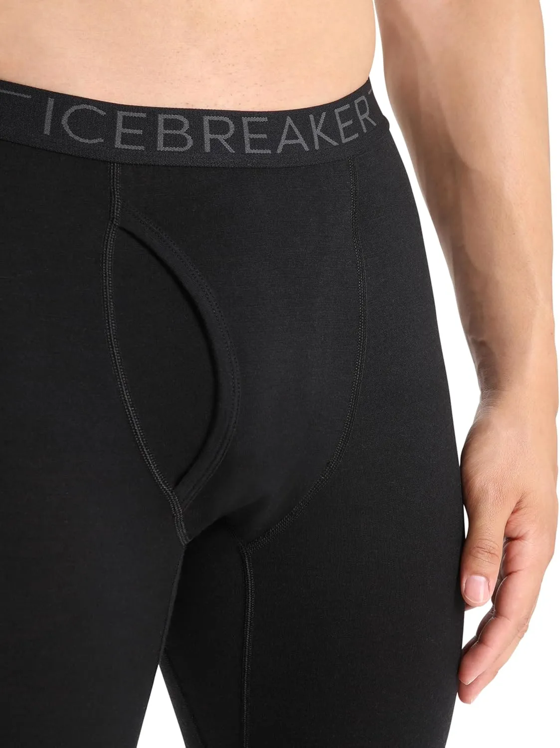 Icebreaker Merino Men's 200 Oasis Cold Weather Leggings with Fly, Wool Base Layer Thermal Pants