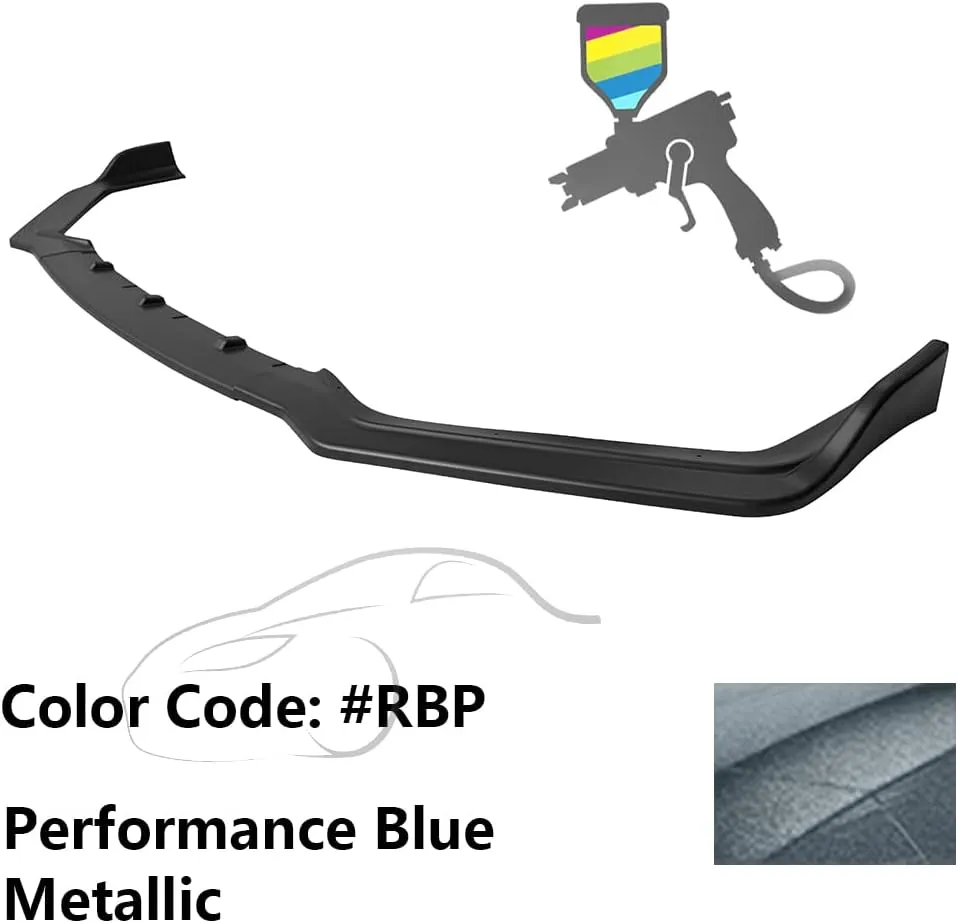 IKON MOTORSPORTS, Front Bumper Lip Compatible with 2018-2024 Infiniti Q50 Sport Models, Painted #RBP Performance Blue Metallic PP 3PCS Add-On Front Lip Spoiler Splitter, 2019 2020 2021