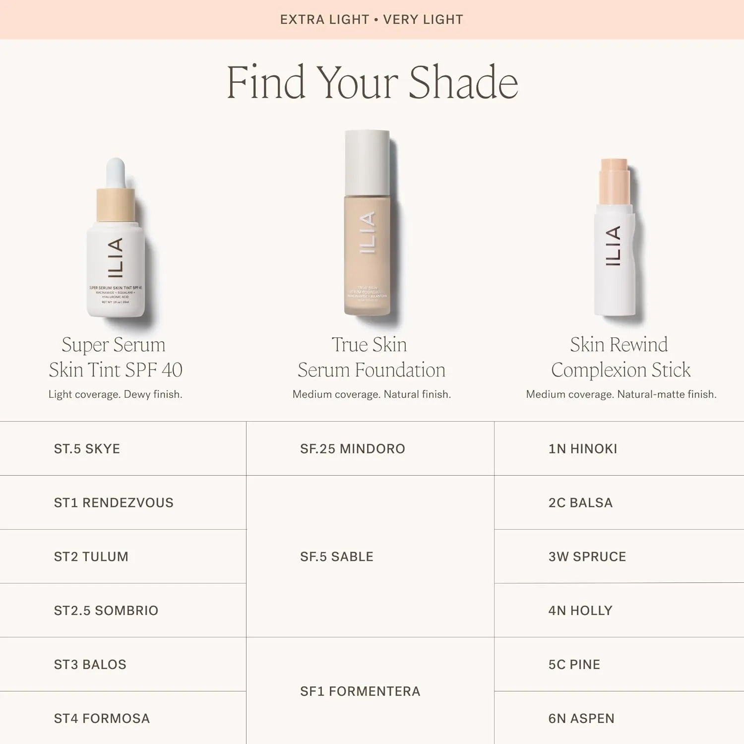 ILIA - True Skin Serum Foundation | Non-comedogenic, Cruelty-Free, Vegan, Weightless Feel, Buildable Coverage, Safe For Sensitive Skin (Formentera SF1)