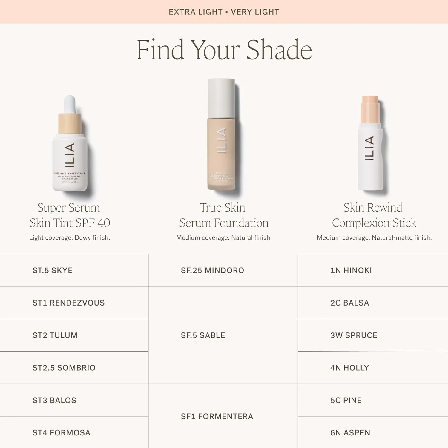 ILIA - True Skin Serum Foundation | Non-comedogenic, Cruelty-Free, Vegan, Weightless Feel, Buildable Coverage, Safe For Sensitive Skin (Mindoro SF.25)