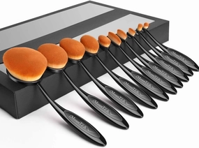 iMounTek Makeup Brushes Set 10Pcs Premium Oval Toothbrush Makeup Brushes with Refined Gift Box Flexible Brushes Soft Toothbrush Shaped For Foundation Concealer BB Cream Powder