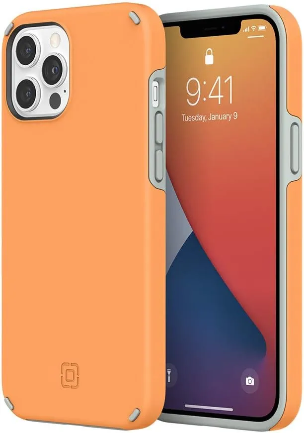 Incipio Duo Case for iPhone 12 Pro Max (6.7") – Magsafe & Wireless Charging Compatible, Slim Dual-Layer Protective Case with 12ft Drop Protection, Shock-Absorbing, Scratch-Resistant Cover - Clementine