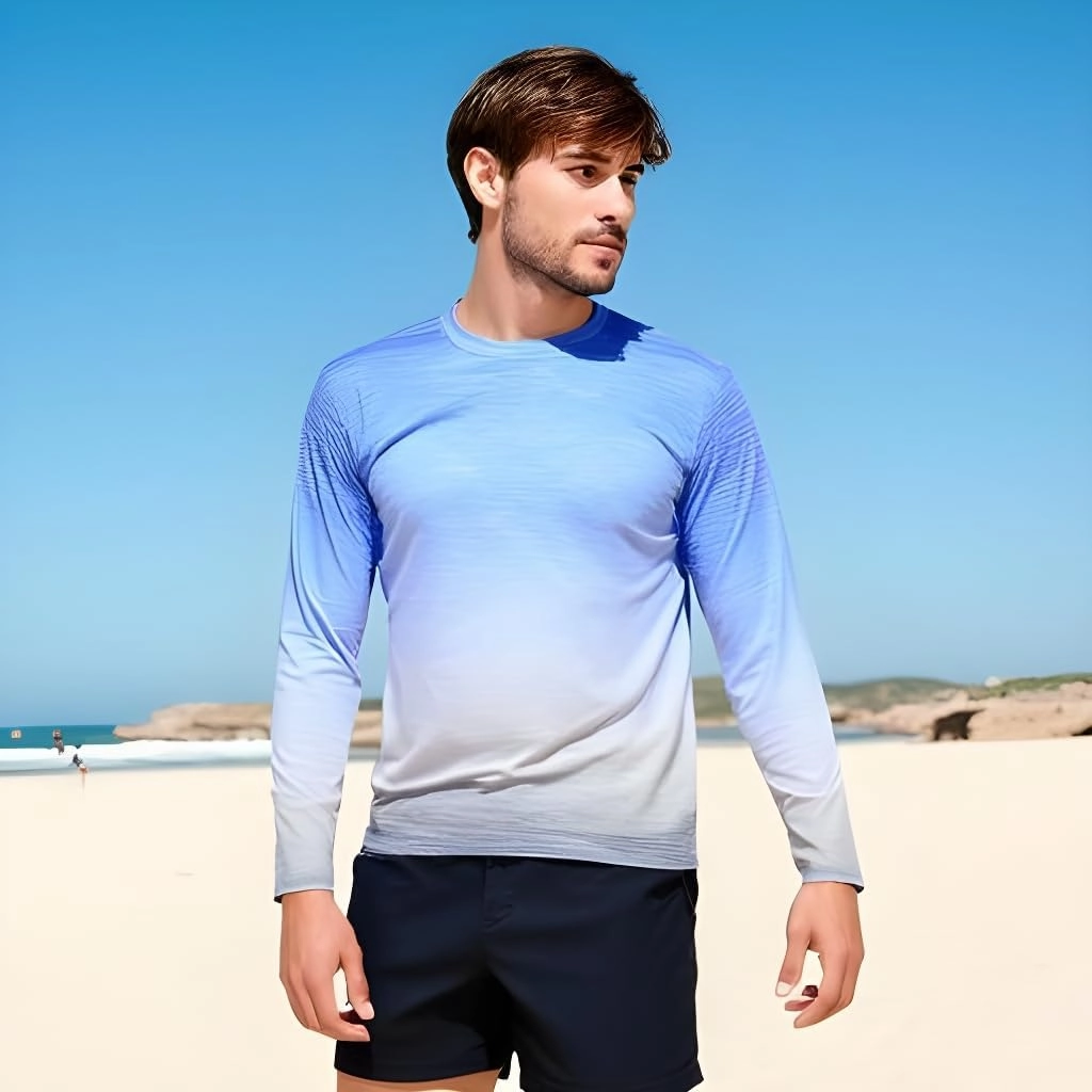 INGEAR Men's UPF 50  Long Sleeve Sun Shirt, Quick-Dry UV Protection Rash Guard for Fishing, Hiking, Swimming
