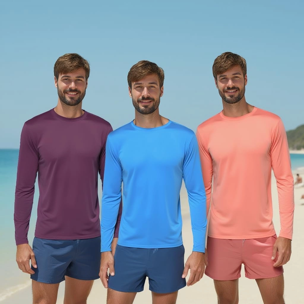 INGEAR Men's UPF 50  Long Sleeve Sun Shirt, Quick-Dry UV Protection Rash Guard for Fishing, Hiking, Swimming