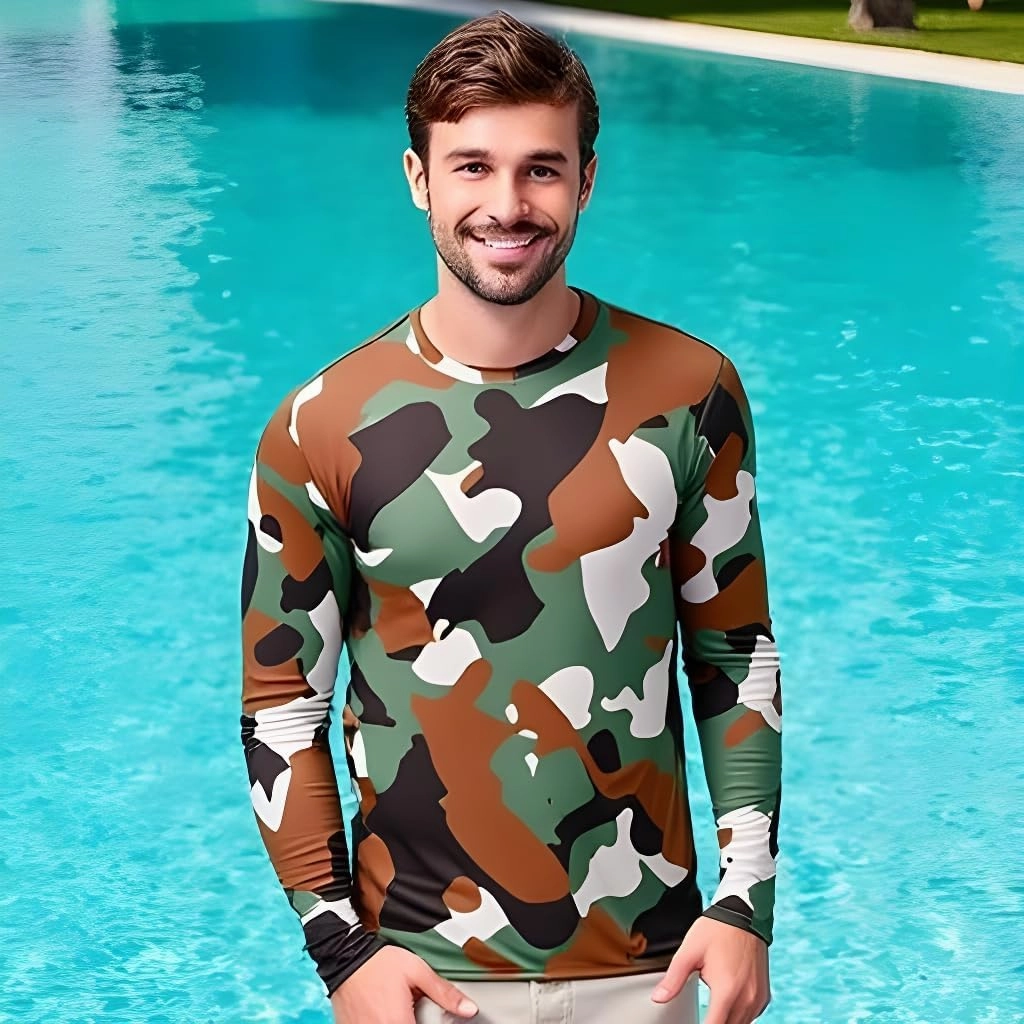 INGEAR Men's UPF 50  Long Sleeve Sun Shirt, Quick-Dry UV Protection Rash Guard for Fishing, Hiking, Swimming