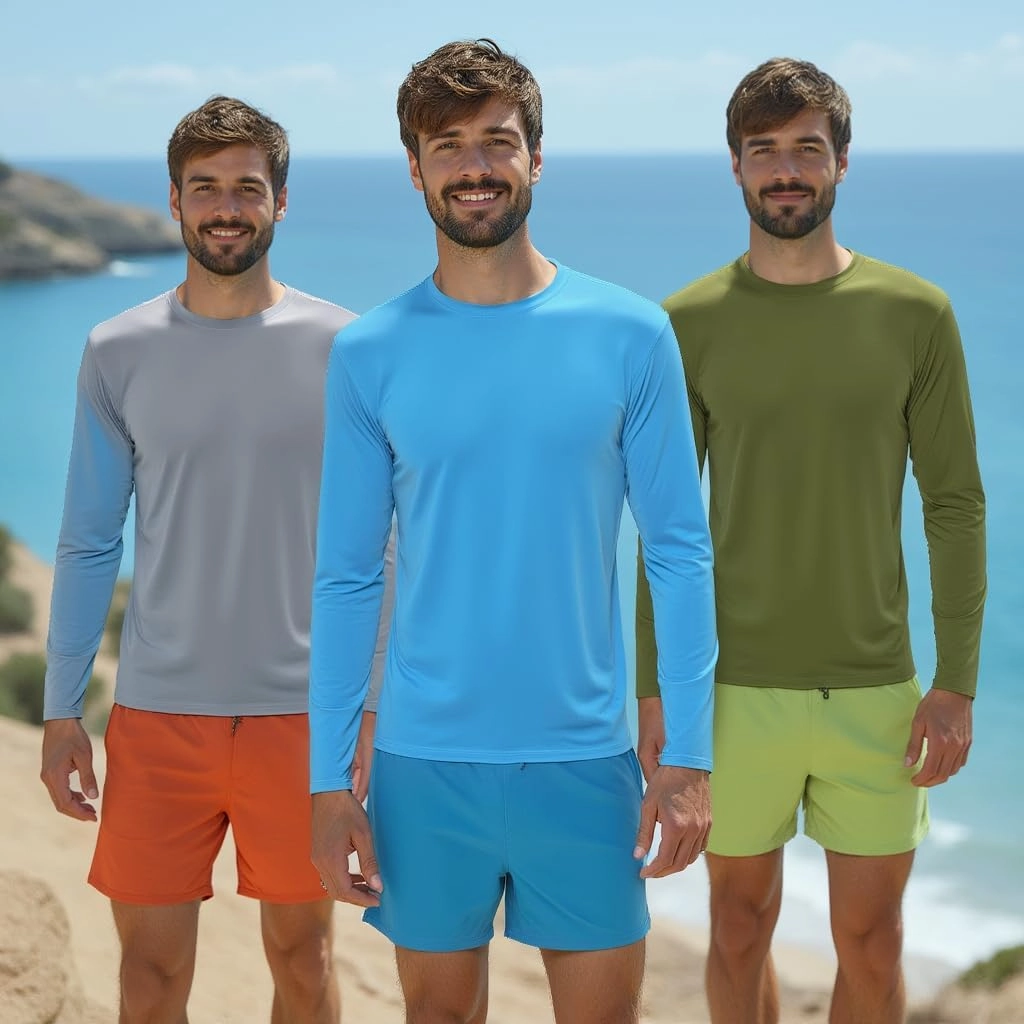 INGEAR Men's UPF 50  Long Sleeve Sun Shirt, Quick-Dry UV Protection Rash Guard for Fishing, Hiking, Swimming