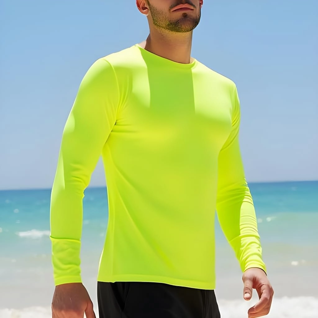 INGEAR Men's UPF 50  Long Sleeve Sun Shirt, Quick-Dry UV Protection Rash Guard for Fishing, Hiking, Swimming