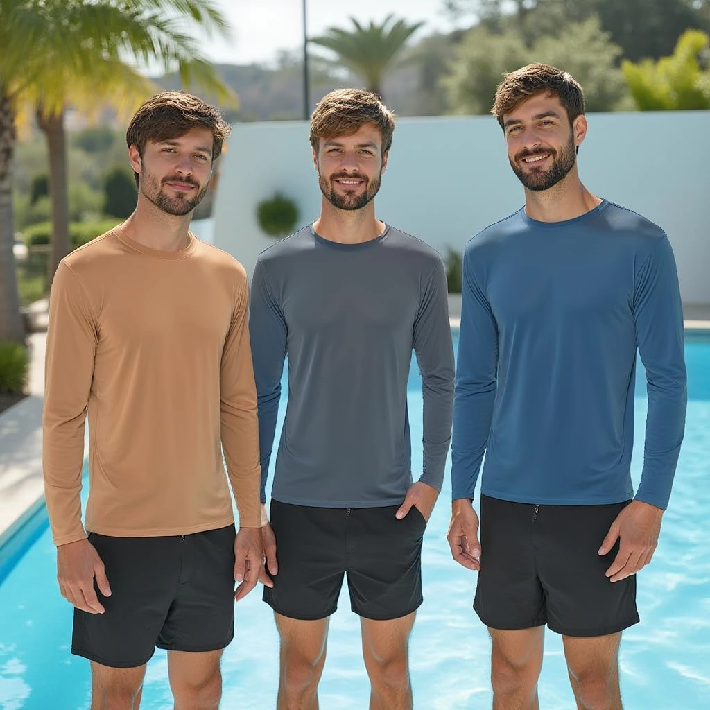 INGEAR Men's UPF 50  Long Sleeve Sun Shirt, Quick-Dry UV Protection Rash Guard for Fishing, Hiking, Swimming