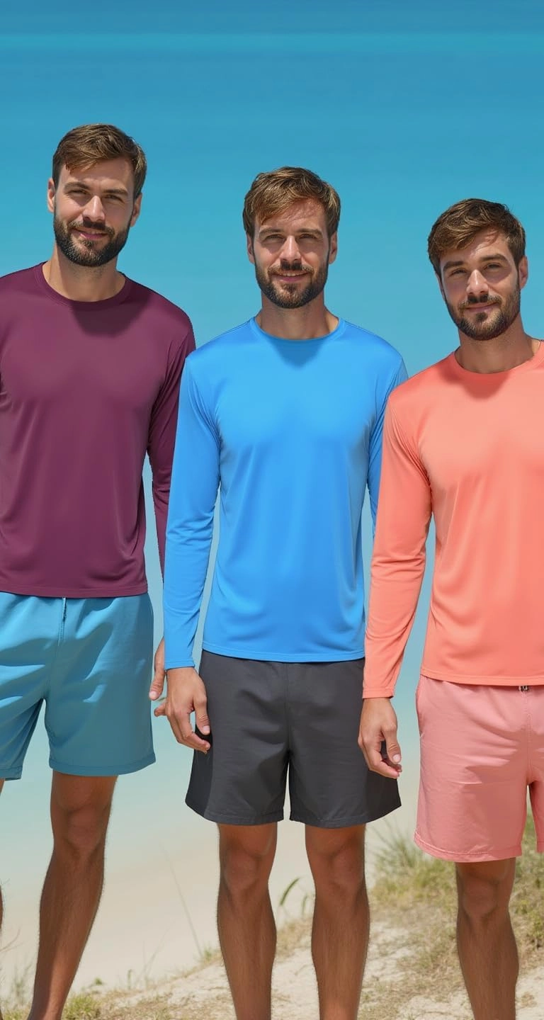 INGEAR Men's UPF 50  Long Sleeve Sun Shirt, Quick-Dry UV Protection Rash Guard for Fishing, Hiking, Swimming