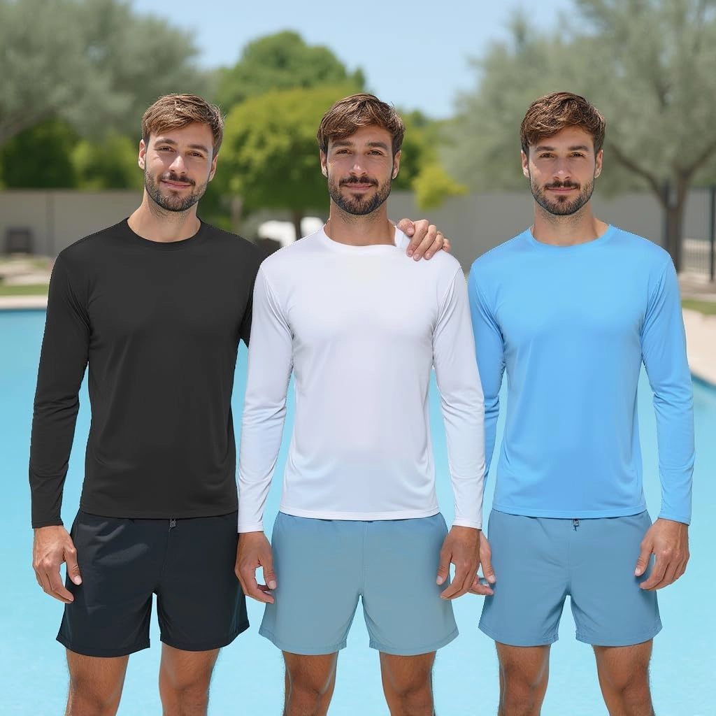 INGEAR Men's UPF 50  Long Sleeve Sun Shirt, Quick-Dry UV Protection Rash Guard for Fishing, Hiking, Swimming