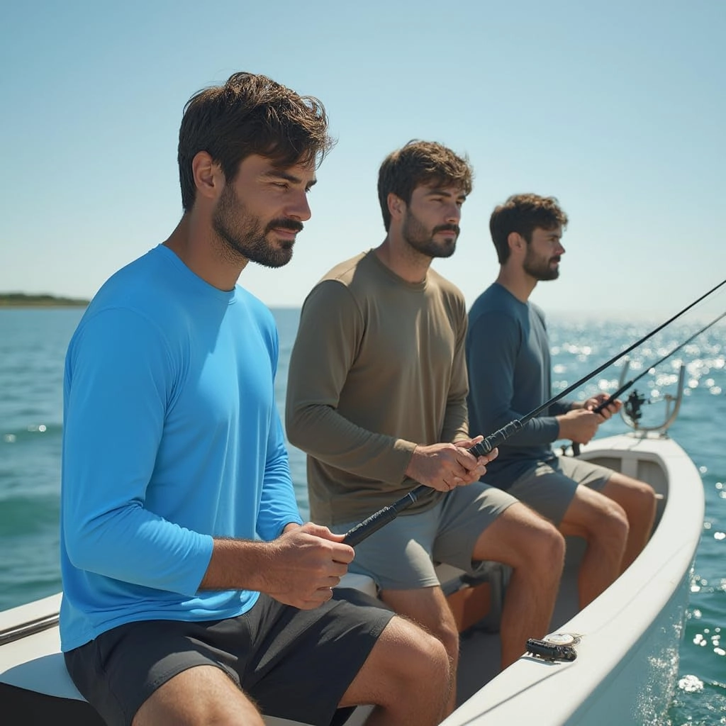 INGEAR Men's UPF 50  Long Sleeve Sun Shirt, Quick-Dry UV Protection Rash Guard for Fishing, Hiking, Swimming