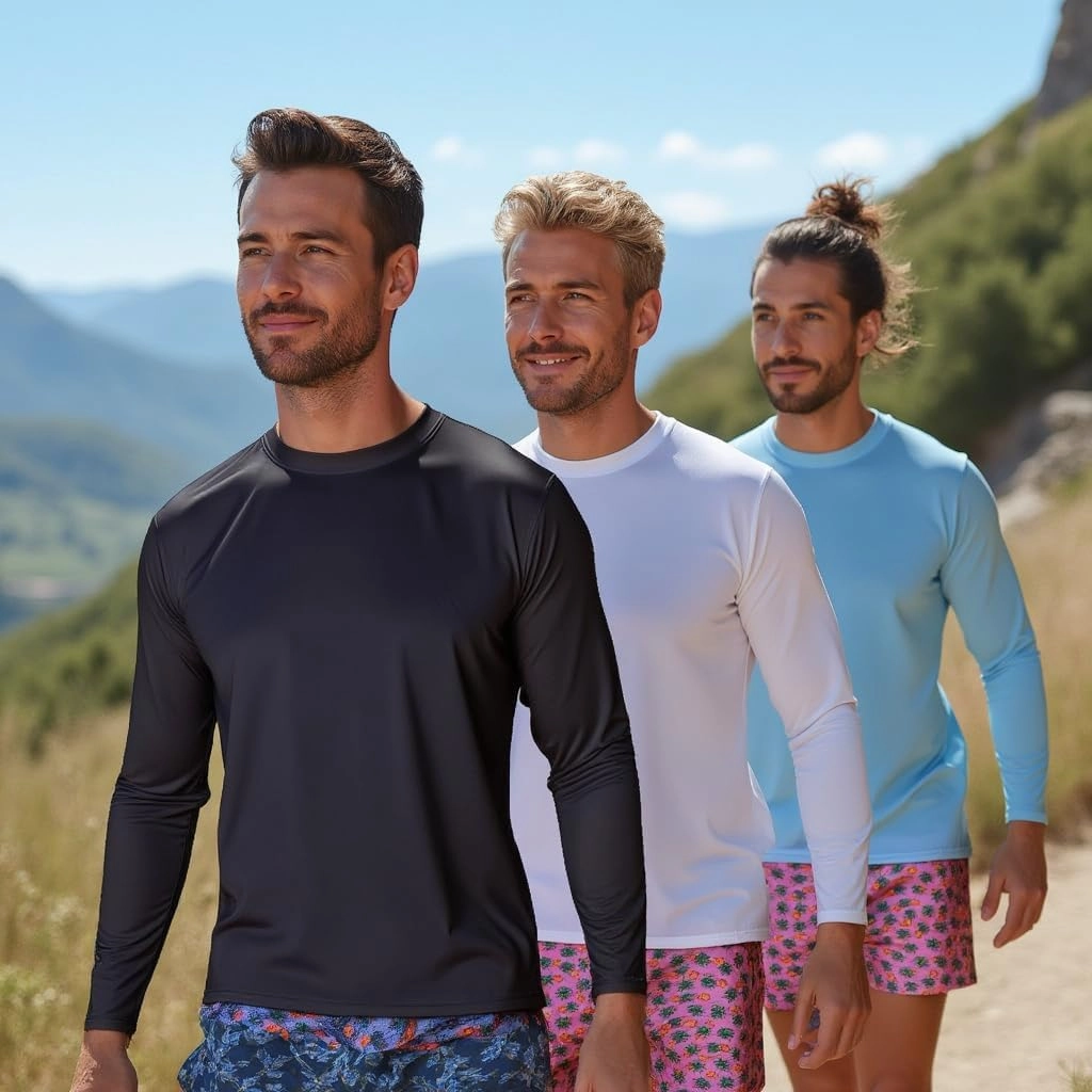 INGEAR Men's UPF 50  Long Sleeve Sun Shirt, Quick-Dry UV Protection Rash Guard for Fishing, Hiking, Swimming